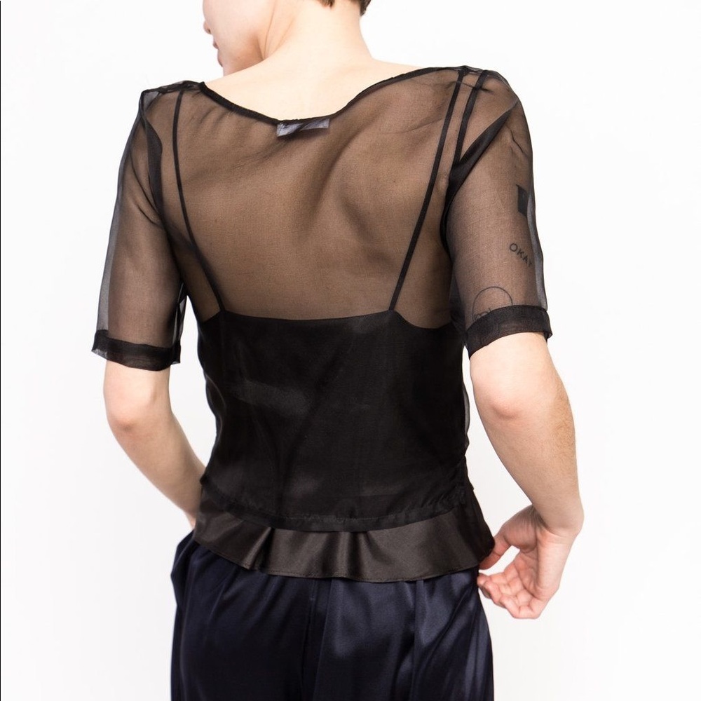 Suzanne Rae black satin cami top